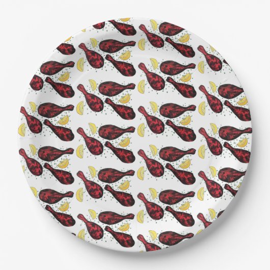 インディアンフードタンドア料理タンドーリチキン ペーパープレート (正面)