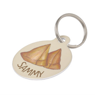 インディアンフードフライトサモサココナッツサモサス ペット ネームタグ