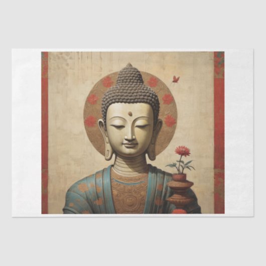 インディアンブッダの花と羊皮紙 薄葉紙 (正面)