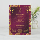 インディアンブライドメンディセレモニーゴールデンデザイン 招待状 (スタンド正面)