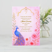 インディアンブライドメンディセレモニーピーコックフローラ 招待状 (スタンド正面)