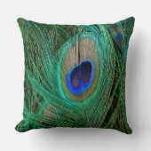 インディアンブルーピーコックフェザー クッション (正面)