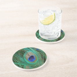 インディアンブルーピーコックフェザー コースター