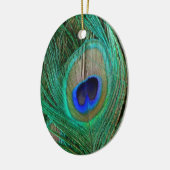 インディアンブルーピーコックフェザー セラミックオーナメント (左)