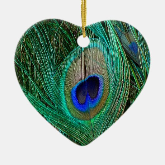 インディアンブルーピーコックフェザー セラミックオーナメント (正面)