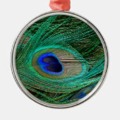 インディアンブルーピーコックフェザー メタルオーナメント (正面)
