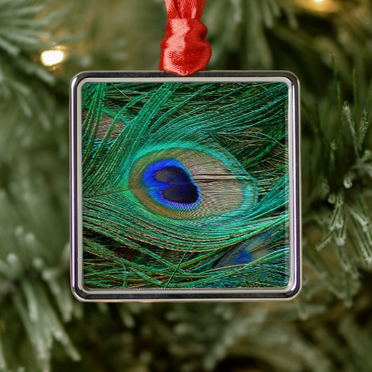 インディアンブルーピーコックフェザー メタルオーナメント (ツリー)