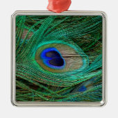 インディアンブルーピーコックフェザー メタルオーナメント (正面)