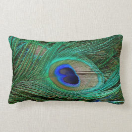 インディアンブルーピーコックフェザー ランバークッション