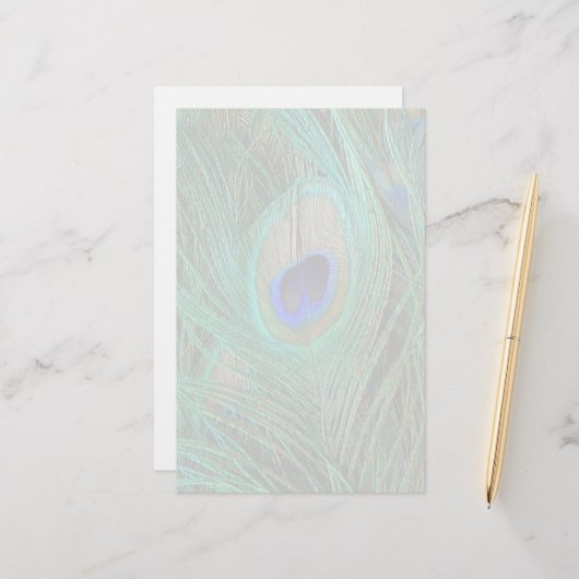 インディアンブルーピーコックフェザー 便箋 (正面/裏面インサイチュ)