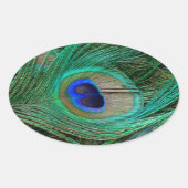 インディアンブルーピーコックフェザー 楕円形シール (正面)