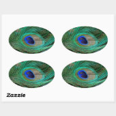 インディアンブルーピーコックフェザー 楕円形シール (シート)