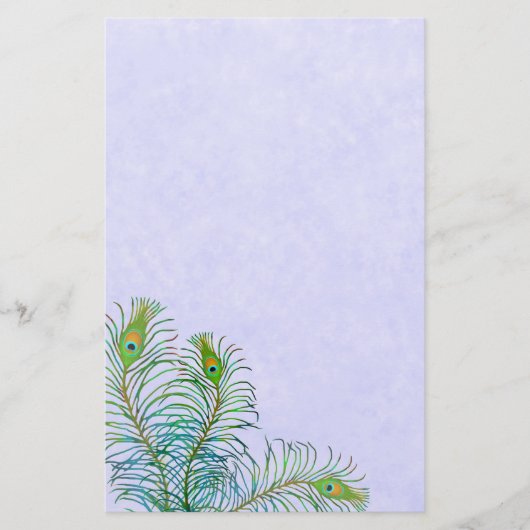 インディアンブルーピーコック羽文房具 便箋 (正面)