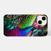 インディアンブルーピーコック設計の電話ケースiPhone14 iPhoneケース (裏面横)