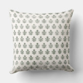 インディアンブロックインスパイアプリントグリーン枕 クッション (裏面)