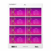 インディアンプリンセスパープルピンク金ゴールドラベきらきら光るル ラベル (フルシート)