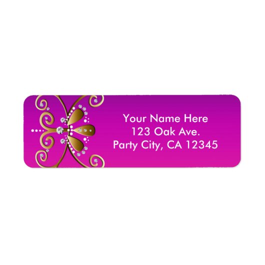 インディアンプリンセス誕生日パーティー住所 シール (正面)