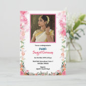 インディアンプレ結婚のサンゲットセレモニー花嫁イメージ 招待状 (スタンド正面)