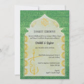 インディアンプレ結婚のサンゲート式招待状 招待状 (正面)