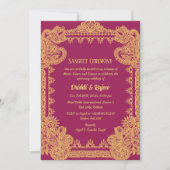 インディアンプレ結婚のサンゲート式招待状 招待状 (正面)