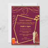 インディアンプレ結婚のサンゲート式招待状 招待状 (正面)
