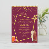 インディアンプレ結婚のサンゲート式招待状 招待状 (スタンド正面)