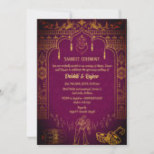 インディアンプレ結婚のサンゲート式招待状 招待状 (正面)