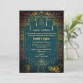 インディアンプレ結婚のサンゲート式招待状 招待状 (スタンド正面)
