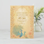 インディアンプレ結婚ーのサンゲットセレモニーピーコックフローラ 招待状 (スタンド正面)