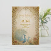 インディアンプレ結婚ーのサンゲットセレモニーピーコックフローラ 招待状 (スタンド正面)