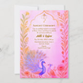 インディアンプレ結婚ーのサンゲットセレモニーピーコックフローラ 招待状 (正面)