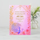 インディアンプレ結婚ーのサンゲットセレモニーピーコックフローラ 招待状 (スタンド正面)