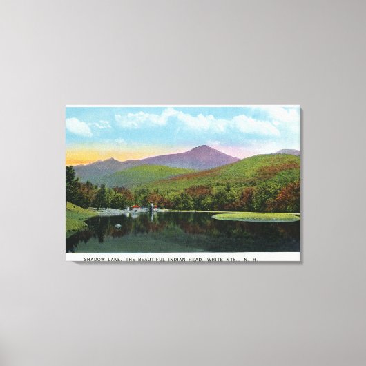 インディアンヘッドとシャドウレイクビュー キャンバスプリント (正面)