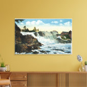 インディアンヘッドと滝ビューの老人 キャンバスプリント (インサイチュ (リビング))