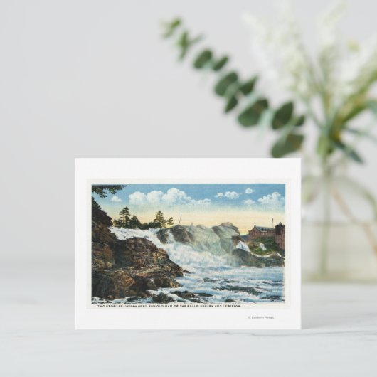 インディアンヘッドと滝ビューの老人 ポストカード (スタンド正面)