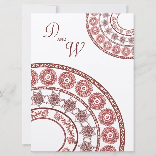 インディアンヘンナメエンディ結婚式招待状 招待状 (正面)