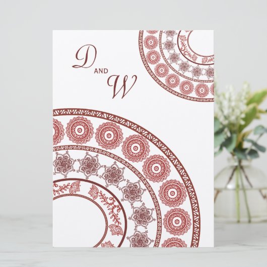 インディアンヘンナメエンディ結婚式招待状 招待状 (スタンド正面)