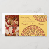 インディアンヘ結婚ンナさんThank Youフォトカード サンキューカード (正面/裏面)