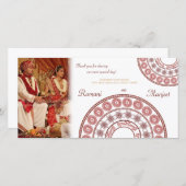 インディアンヘ結婚ンナさんThank Youフォトカード サンキューカード (正面/裏面)