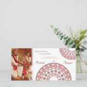 インディアンヘ結婚ンナさんThank Youフォトカード サンキューカード (スタンド正面)