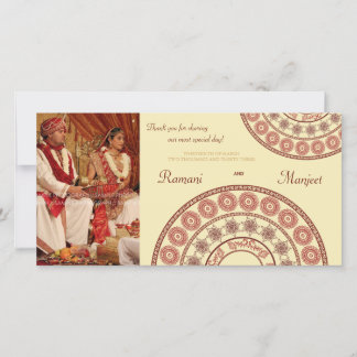インディアンヘ結婚ンナさんThank Youフォトカード サンキューカード