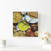 インディアンベジタリアン食品 スクエア壁時計 (ホーム)