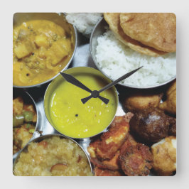 インディアンベジタリアン食品 スクエア壁時計
