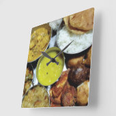 インディアンベジタリアン食品 スクエア壁時計 (傾斜)