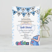 インディアンベビーシャワーゴッドバライヒンズーブルー 招待状 (スタンド正面)