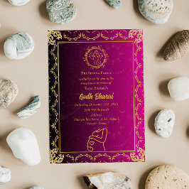 インディアンベビーシャワーゴッドバライヒンズー 招待状