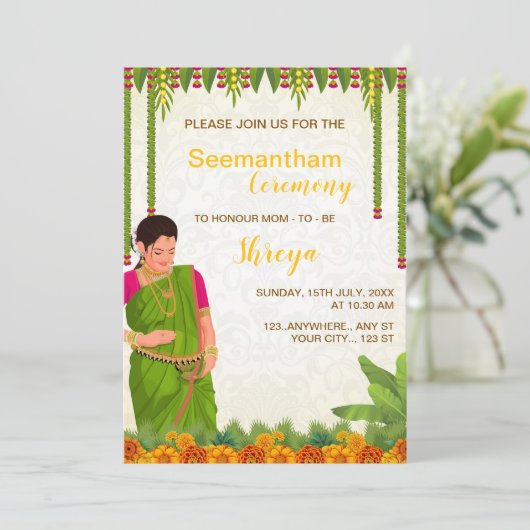 インディアンベビーシャワー招待状カードシーマンサム 招待状 (スタンド正面)