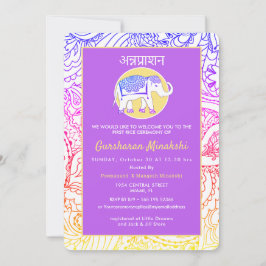 インディアンベビーファーストライスアナプラサナ式 招待状