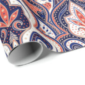 インディアンペイズリーパターンシームレス。ペルシャのアラベスク ラッピングペーパー (ロールコーナー)