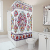 インディアンペイズリーフローラ、エスニックメダリオン。 シャワーカーテン (インサイチュ)